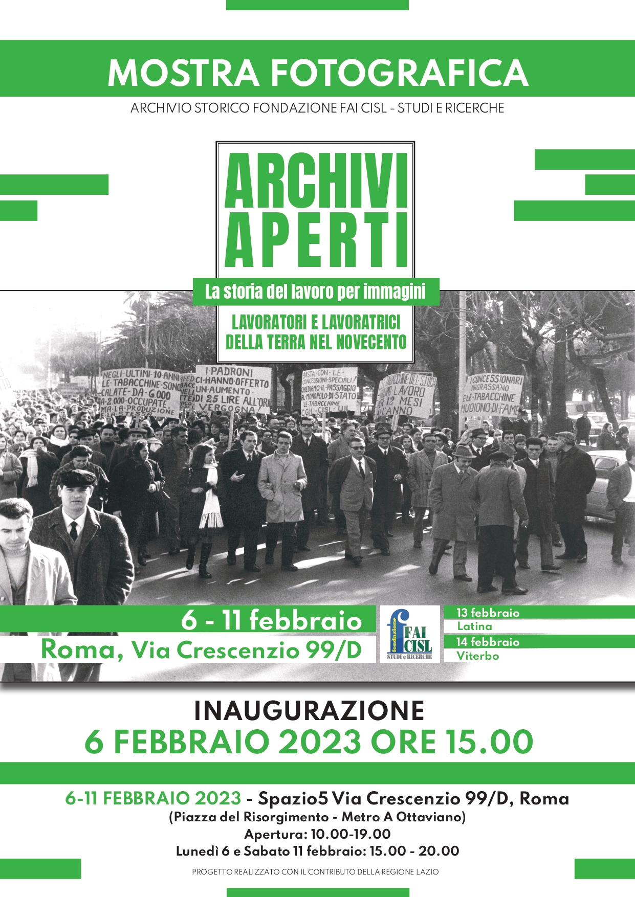 Volantino corretto mostra Lavoratori della terra nel Novecento Archivio Storico Fai Cisl